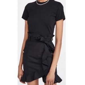 10 Crosby Derek Lam NWT Black Hudson Mixed Media Mini Dress Size 6
